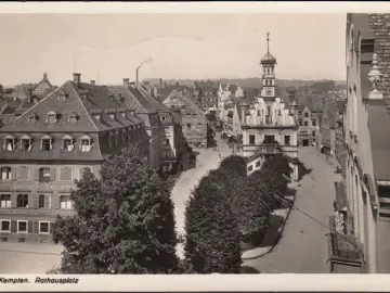 AK Kempten, Rathausplatz, gelaufen 1940