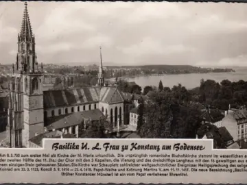 AK Konstanz, Basilika, gelaufen 1960
