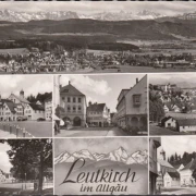 AK Leutkirch, Gasthof zum Mohren, Lebenmittel, Hotel Post, gelaufen 1964