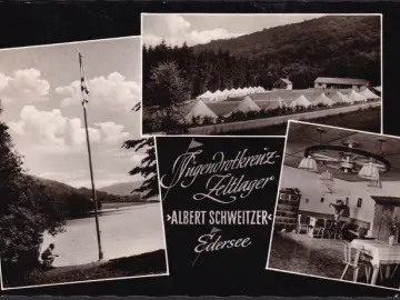 AK Edersee, Jugendrotkreuz Zeltlager, Albert Schweizer, gelufen 1961