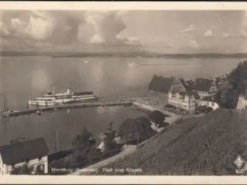 AK Meersburg, Blick vom Känzele auf den Hafen, ungelaufen