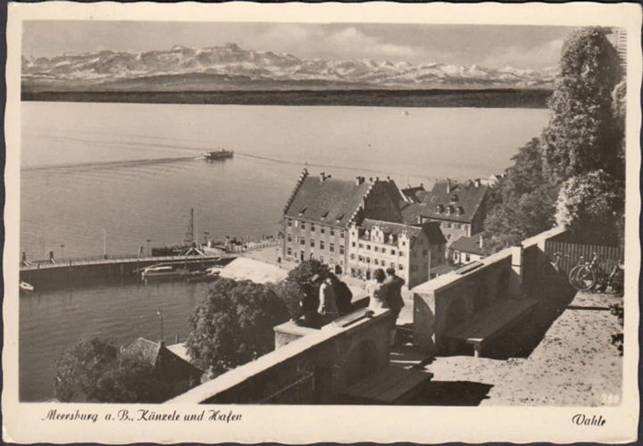 AK Meersburg, Känzele und Hafen, gelaufen 1954