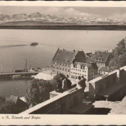 AK Meersburg, Känzele und Hafen, gelaufen 1954