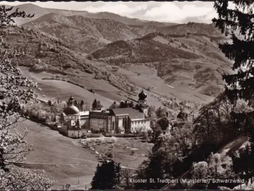AK Münstertal, Kloster St. Trudpert, gelaufen 1965