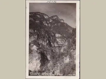AK Reith bei Seefeld, Mittenwaldbahn, Schlossbachbrücke, ungelaufen