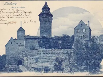 AK Nürnberg, Burg von Osten, gelaufen 1899