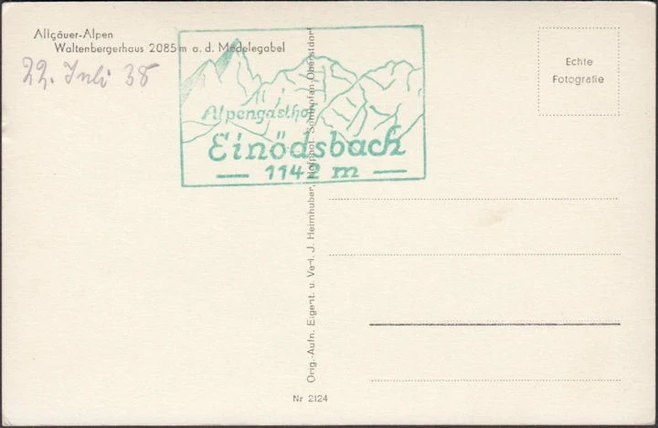 AK Oberstdorf, Waltenbergerhaus, ungelaufen-datiert 1938