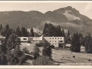 AK Oberstdorf, Jugendherberge, gelaufen 1958