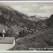 AK Oberstdorf, Gaisalp mit Kapelle und Nebelhorn, gelaufen 1937