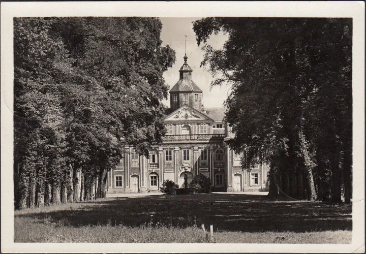 AK Rastatt, Schloss Favorite, Bahnpost, gelaufen 1933