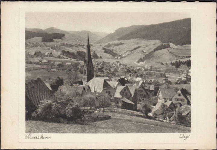 AK Baiersbronn, Stadtansicht mit Kirche, gelaufen 1929