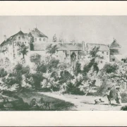 AK Lindach, Schloss Lindach um 1862, gelaufen 1969