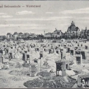 AK Swinemünde, Weststrand, Strandkörbe, gelaufen 1920