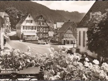 AK Bad Teichnach, Blick vom Hotel Teichnach, Kaffee Rossteuscher, gelaufen 1963
