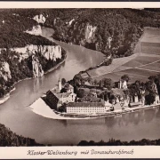AK Kloster Weltenburg mit Donaudurchbruch, ungelaufen-datiert 1951