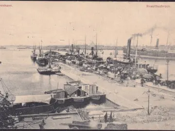 Dänemark, Denmark, Kopenhagen, Kobenhavn, Kvaesthusbrücke, Schiffe, Hafen, Julen 1906, gelaufen 1906
